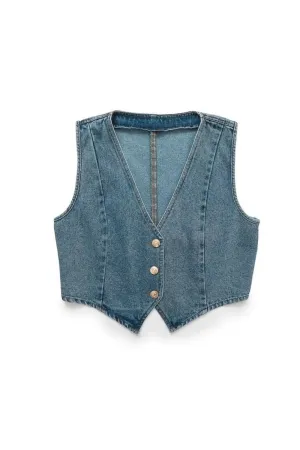 ‘ Richard’ Short Denim Vest