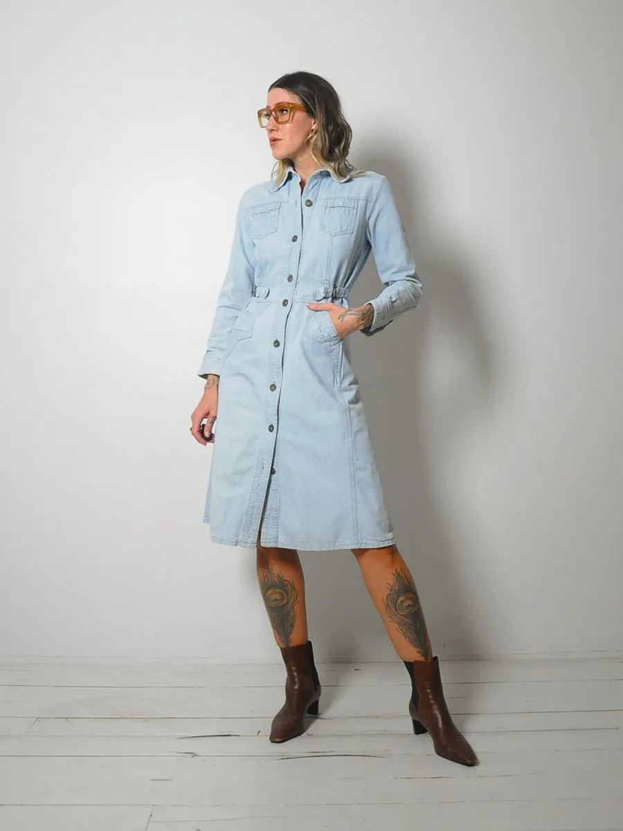 1970's Light Denim Shirt Dress