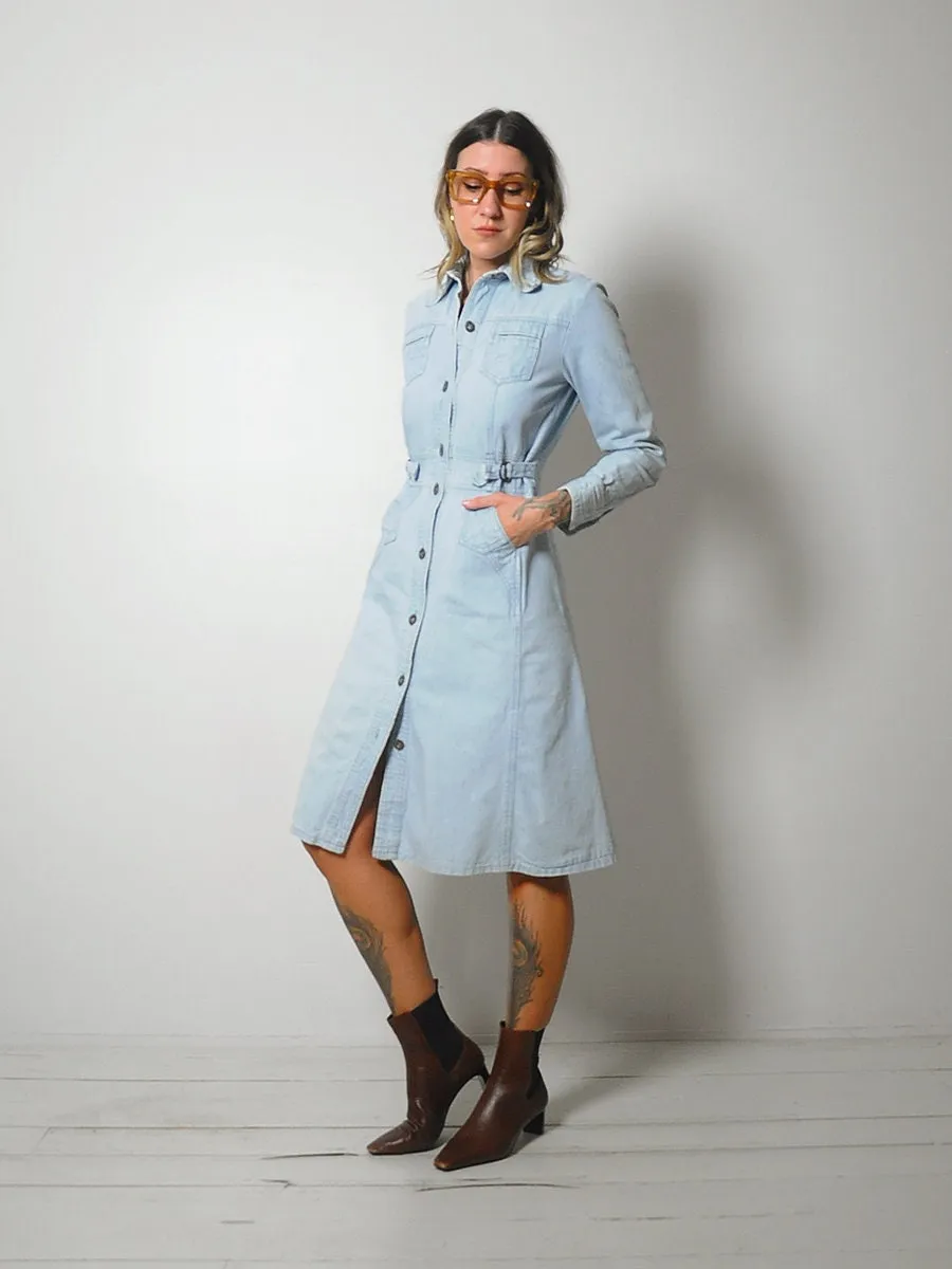 1970's Light Denim Shirt Dress