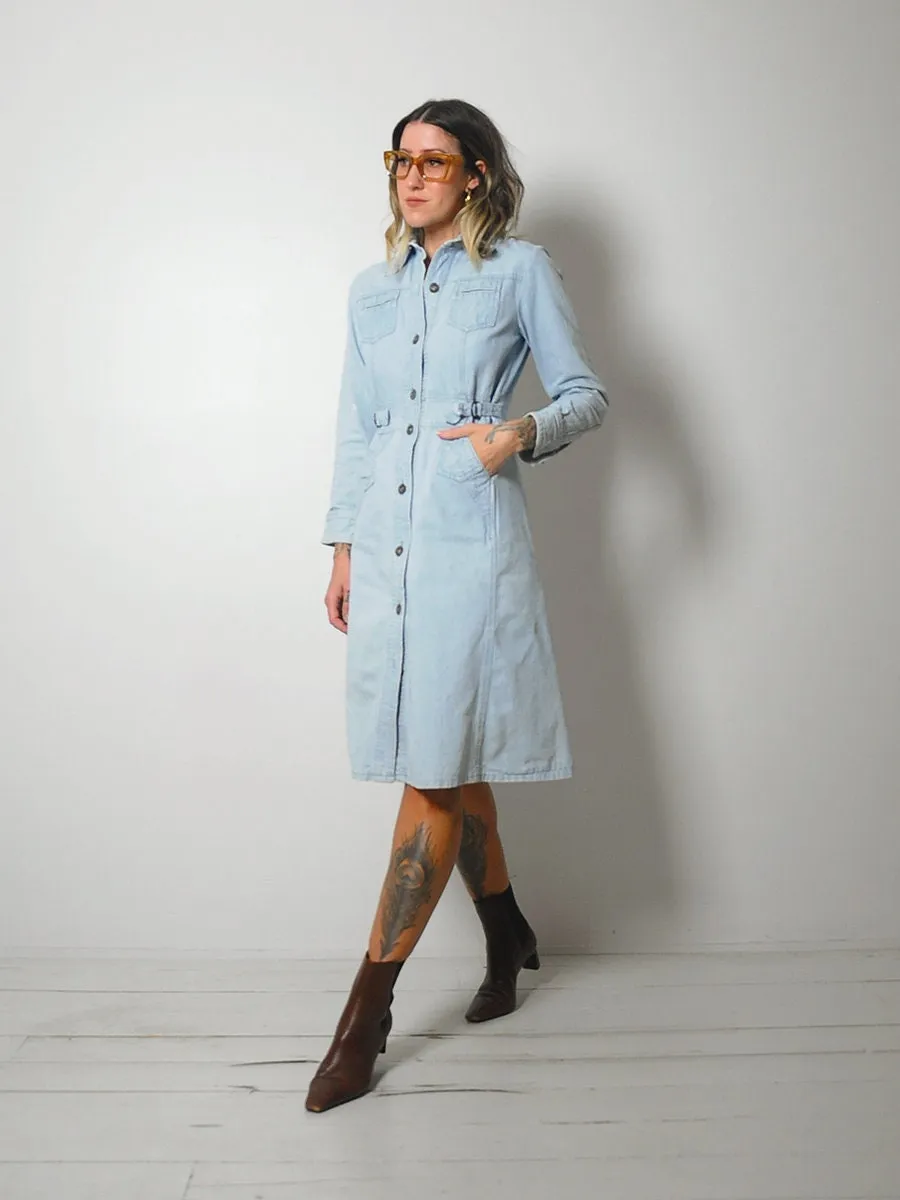 1970's Light Denim Shirt Dress