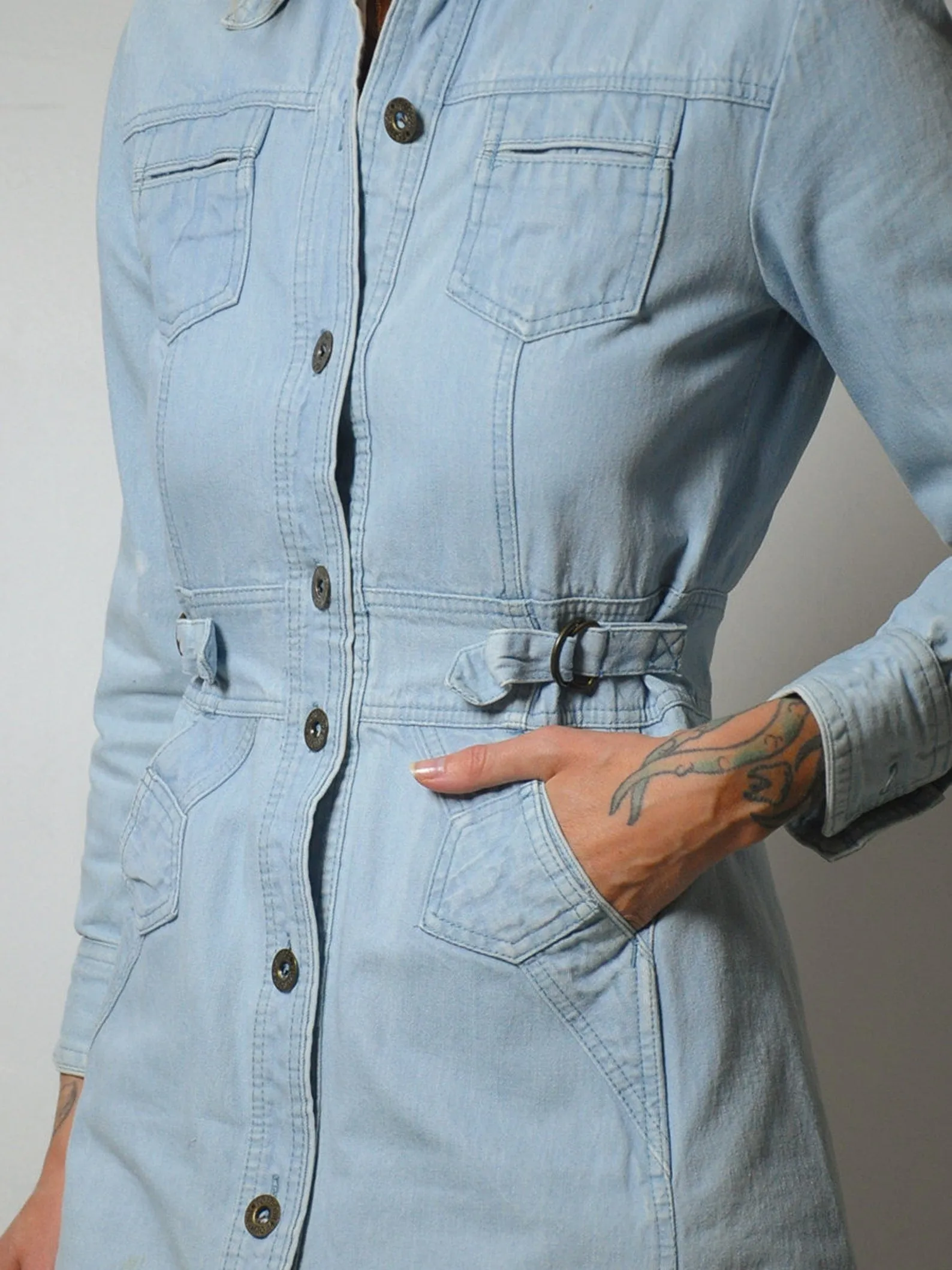 1970's Light Denim Shirt Dress