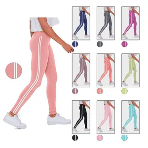 4-Pack: Women's Ultra-Soft Striped Yoga Leggings