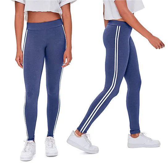 4-Pack: Women's Ultra-Soft Striped Yoga Leggings