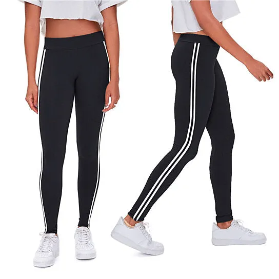 4-Pack: Women's Ultra-Soft Striped Yoga Leggings