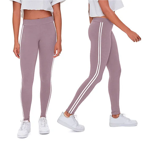 4-Pack: Women's Ultra-Soft Striped Yoga Leggings