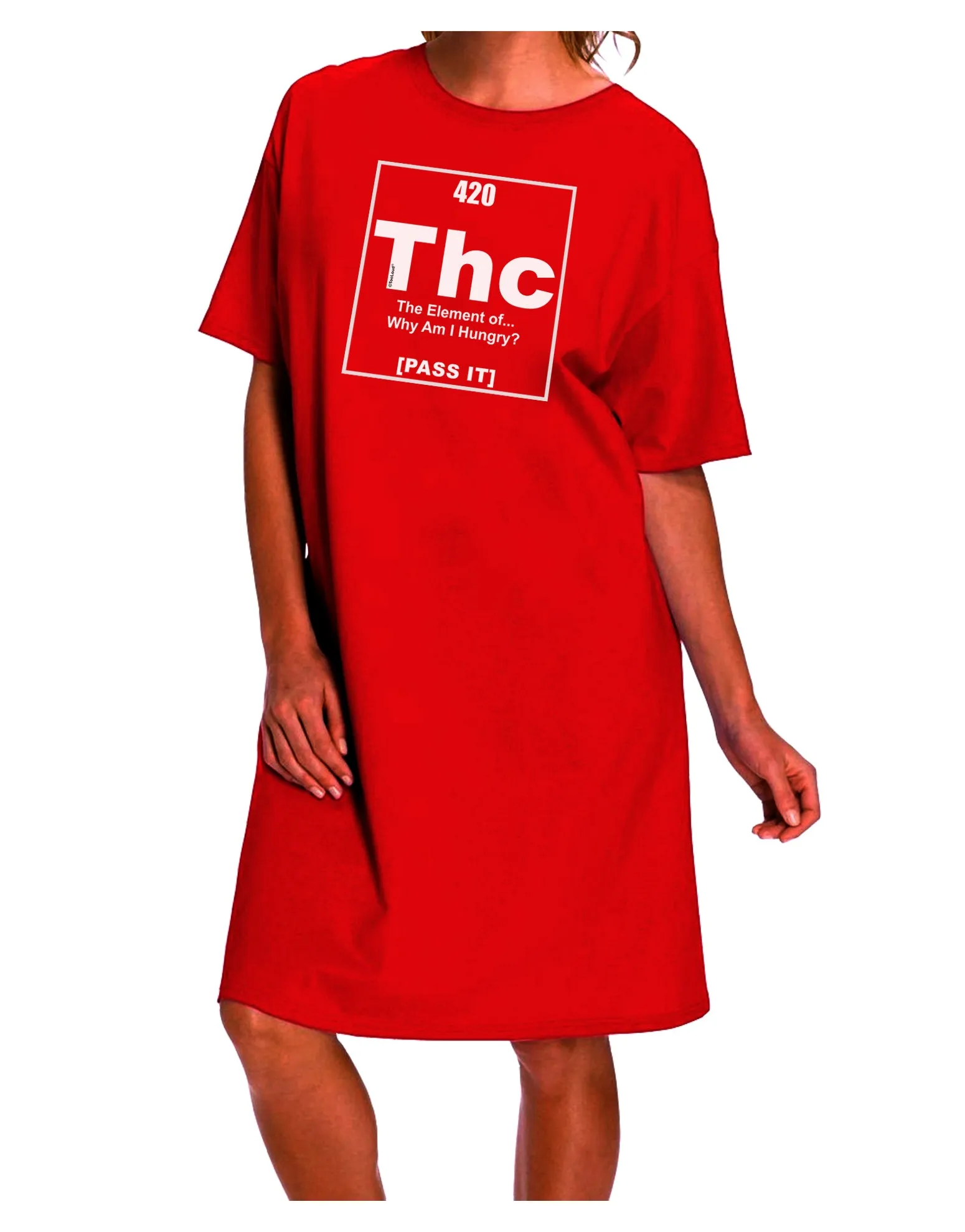 420 Element THC Humorous Stoner Adult Night Shirt Dress - Curated by TooLoud