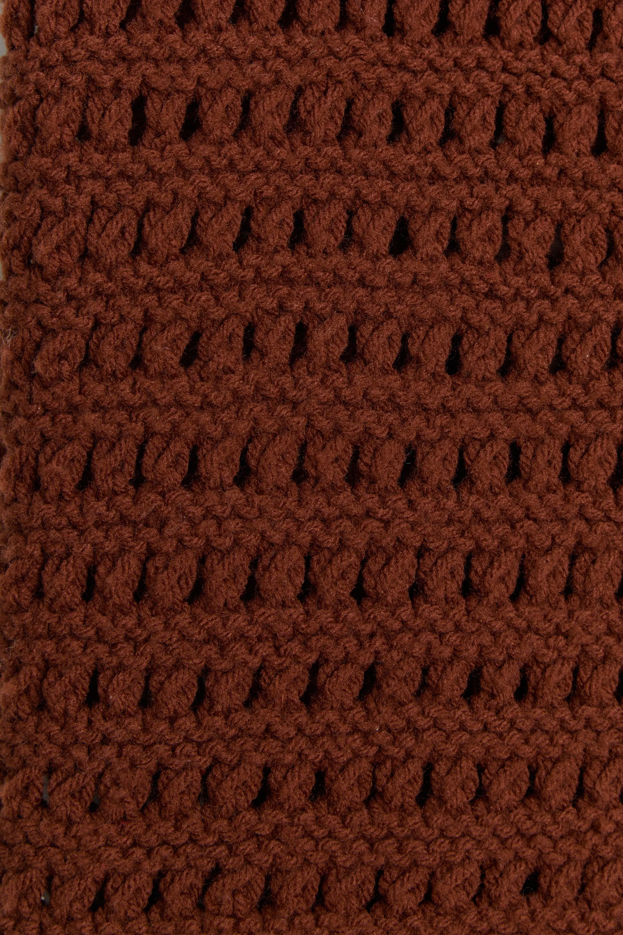 70s Brown Open Knit Sweater Vest S