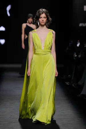 A-line Dress with Watteau Cape