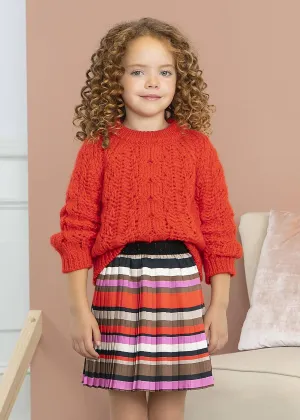 Abel & Lula Striped Pleated Skirt