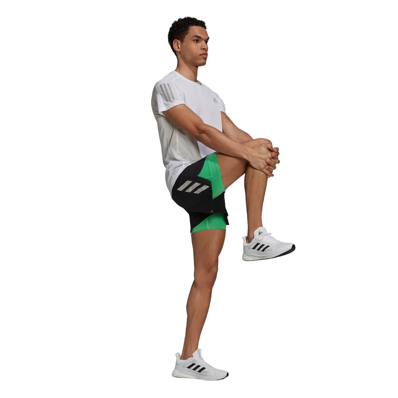 adidas Fast 2-in-1 Primeblue Shorts - Black / Semi Screaming Green