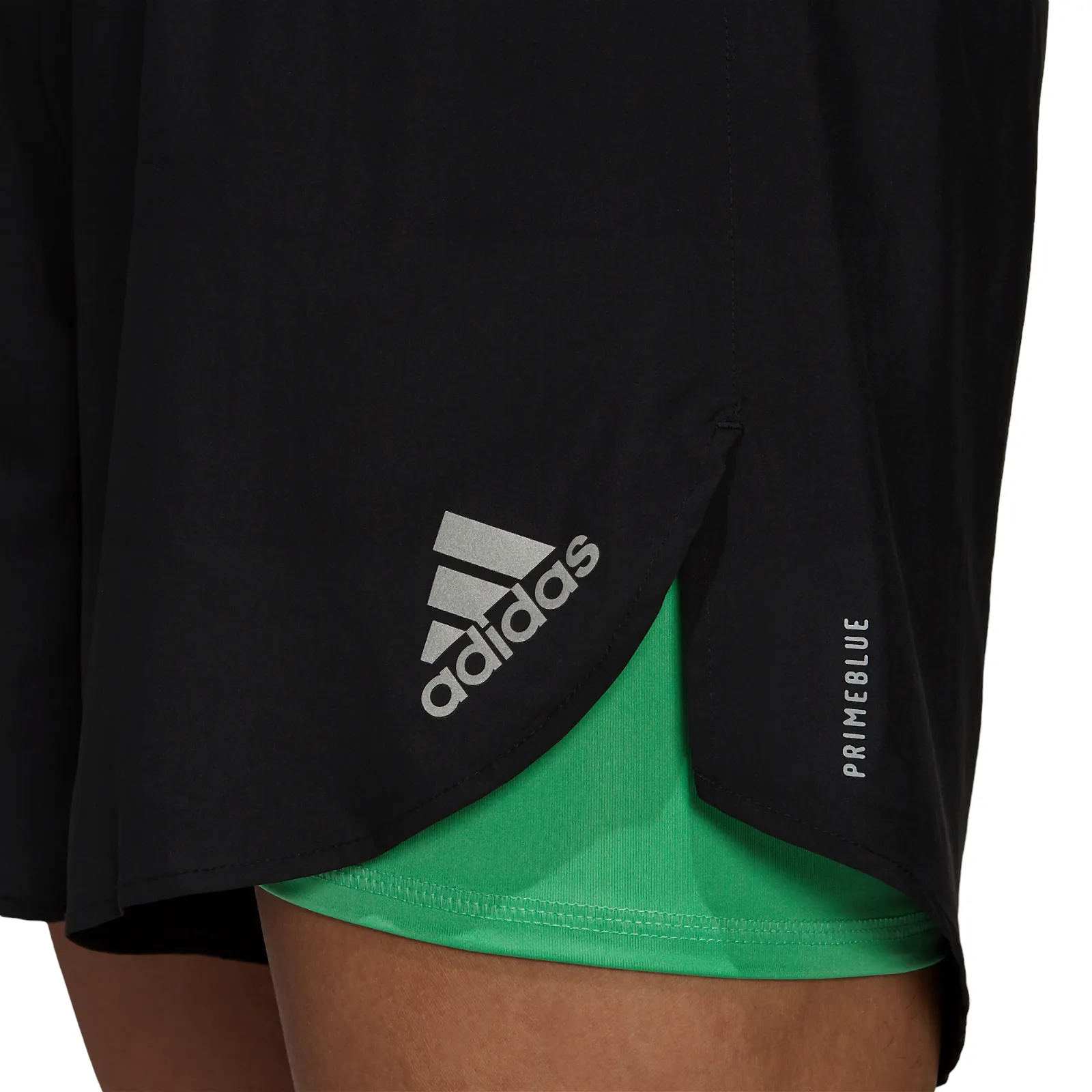 adidas Fast 2-in-1 Primeblue Shorts - Black / Semi Screaming Green