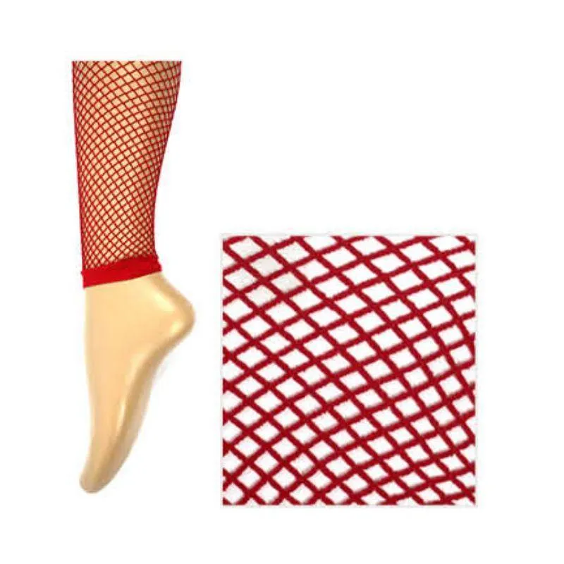 Adults Red Fishnet Leggings