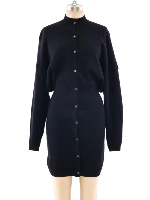 Alaia Button Front Sweater Dress