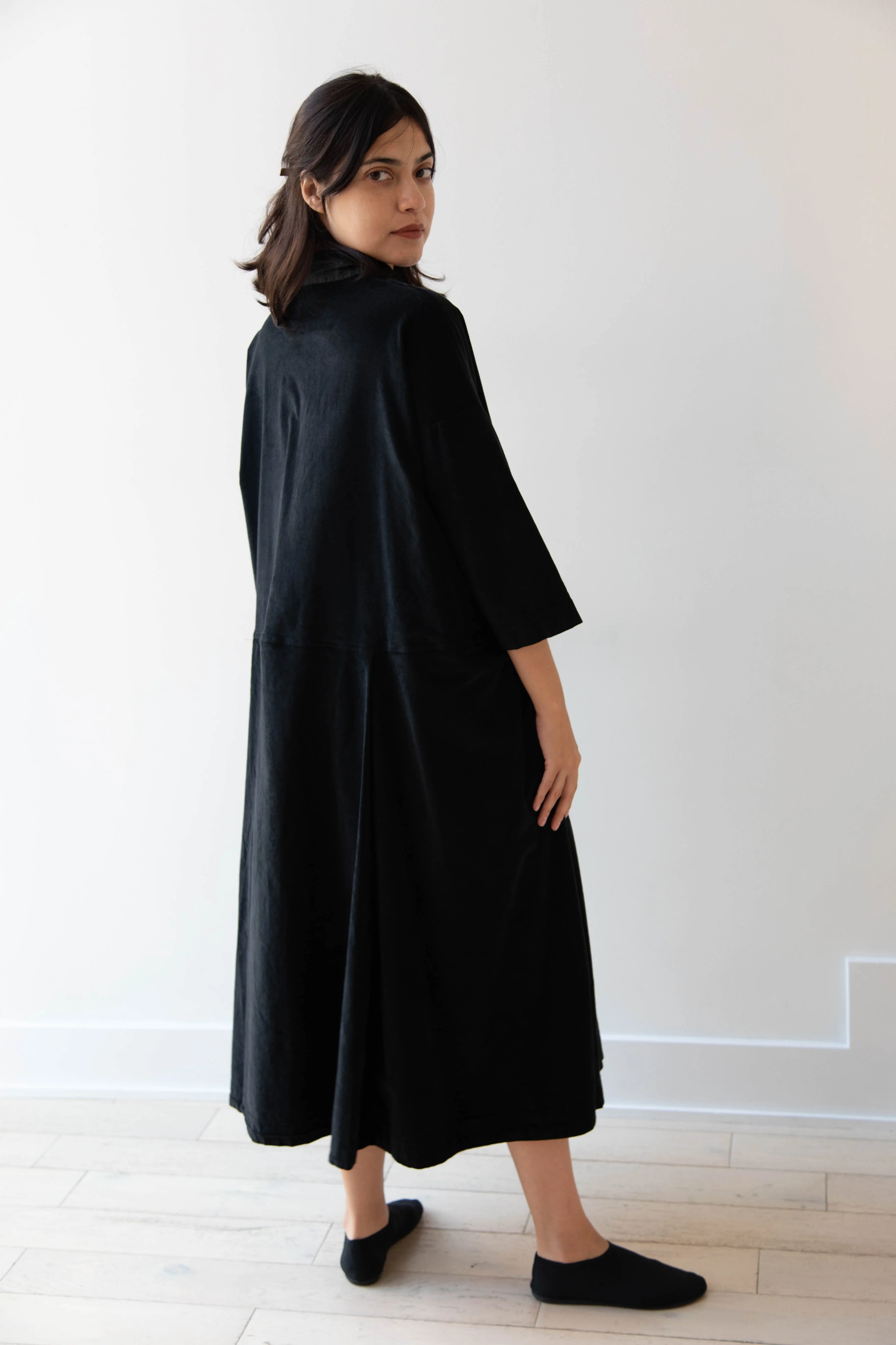 Album di Famiglia | Velvet Tailored Collar Dress in Black