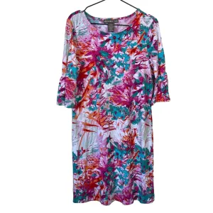 Alexandra   Oak Womens Sz M Knee Length Bright Floral Shirt Dress