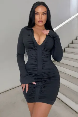 All The Works Shirt Dress - Black