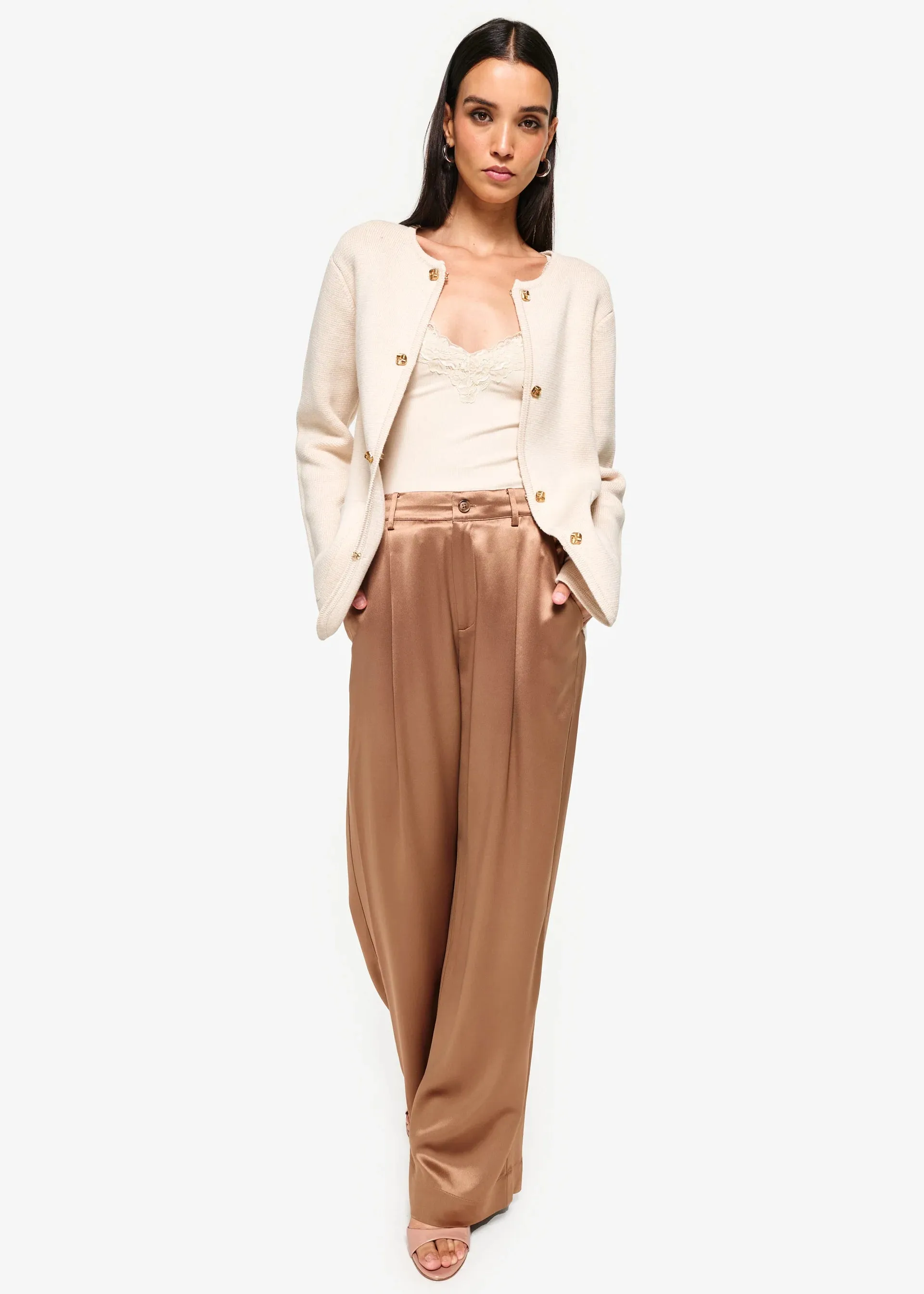 Allen Cotton Cashmere Cardigan | Oat