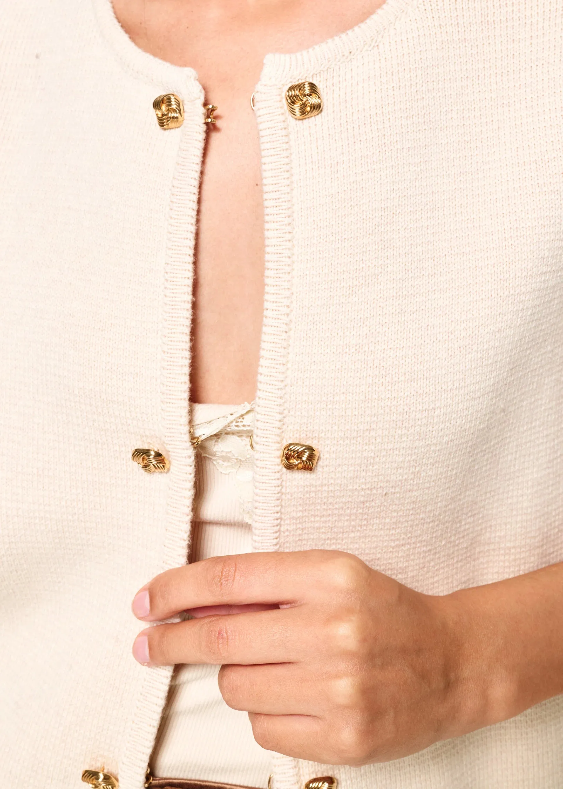 Allen Cotton Cashmere Cardigan | Oat