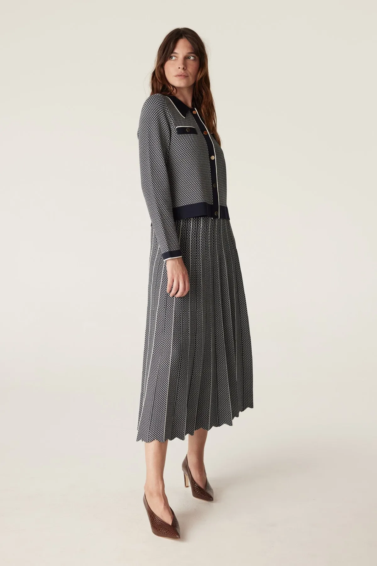 Astoria Crepe Skirt - Navy