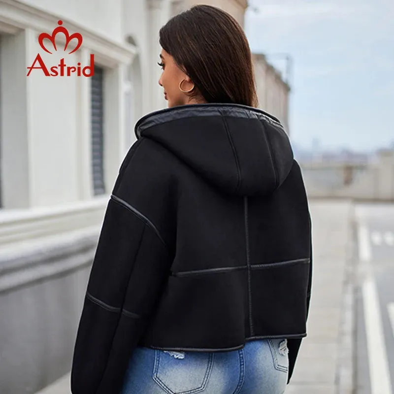 Astrid Double-Faced Fur Spliced Hooded Outwear Coats