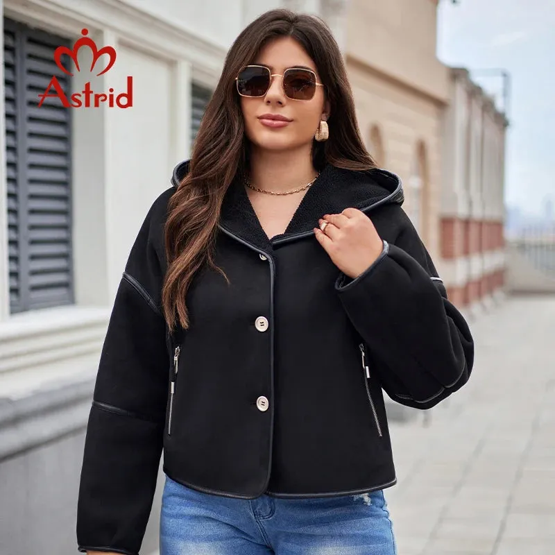 Astrid Double-Faced Fur Spliced Hooded Outwear Coats