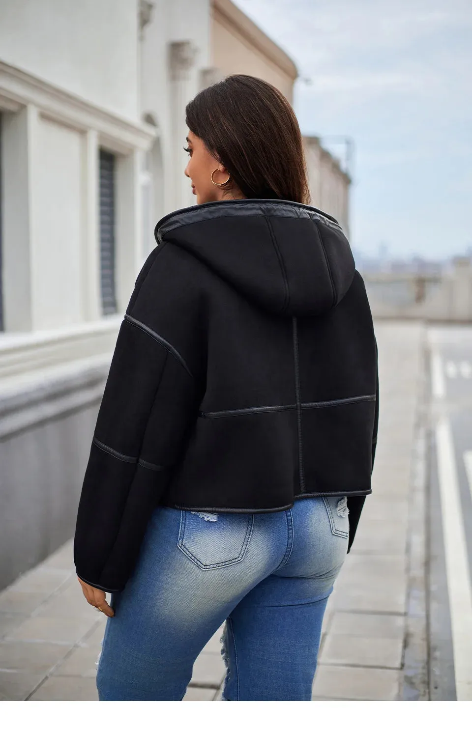 Astrid Double-Faced Fur Spliced Hooded Outwear Coats