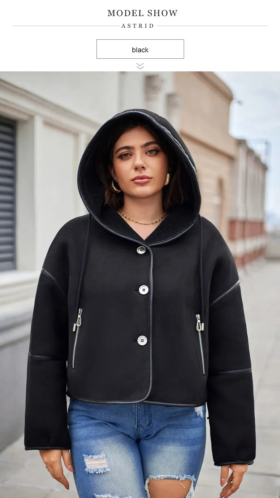 Astrid Double-Faced Fur Spliced Hooded Outwear Coats