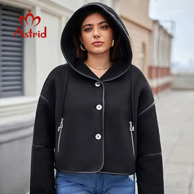 Astrid Double-Faced Fur Spliced Hooded Outwear Coats
