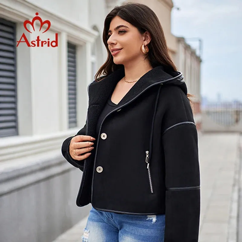 Astrid Double-Faced Fur Spliced Hooded Outwear Coats