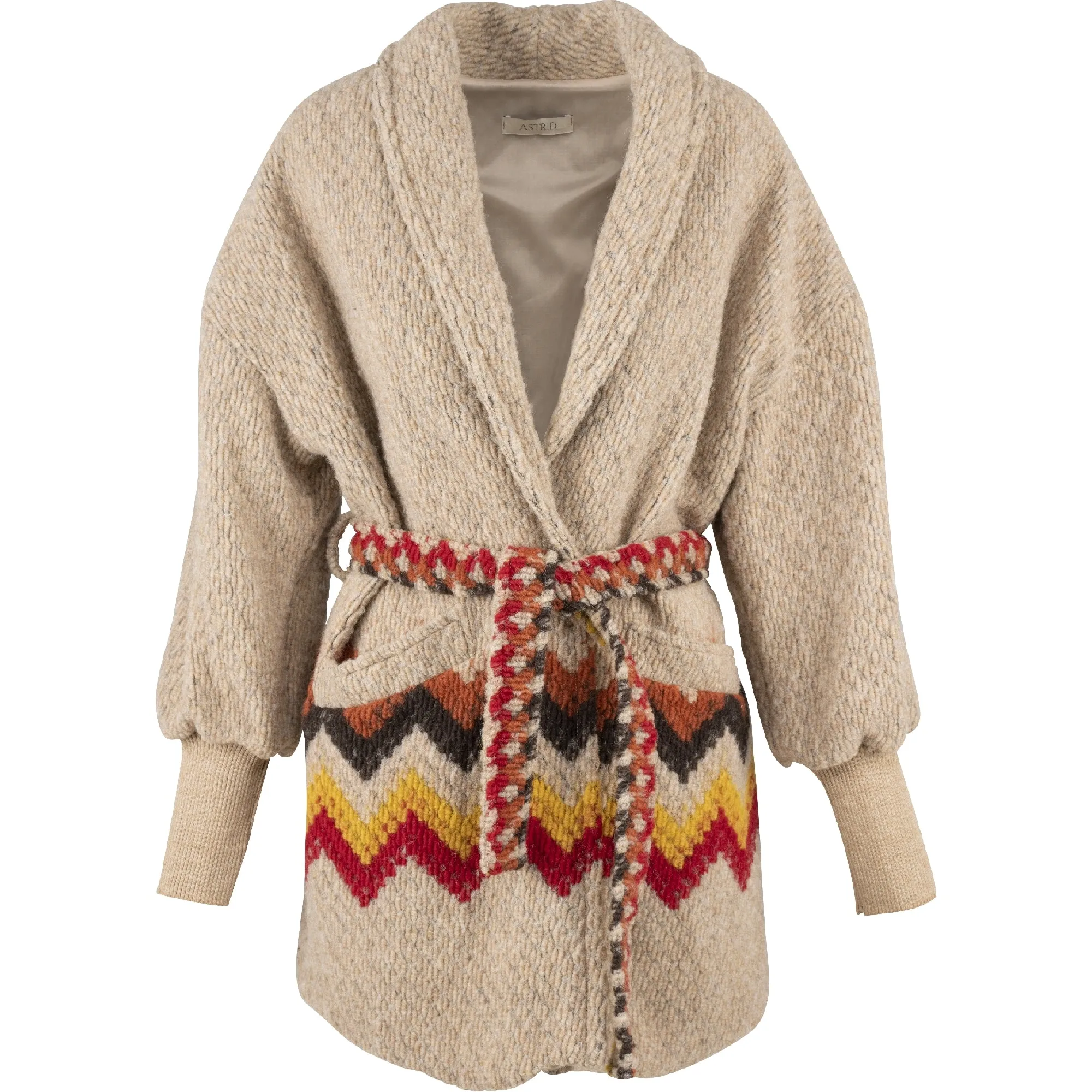 Astrid – Women's Knit Cardigan – Beige Combo