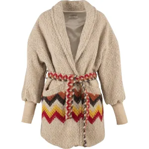 Astrid – Women's Knit Cardigan – Beige Combo