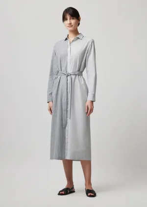 ATM Mixed Stripe Shirting Belted Shirt Dress AW7306-BBP