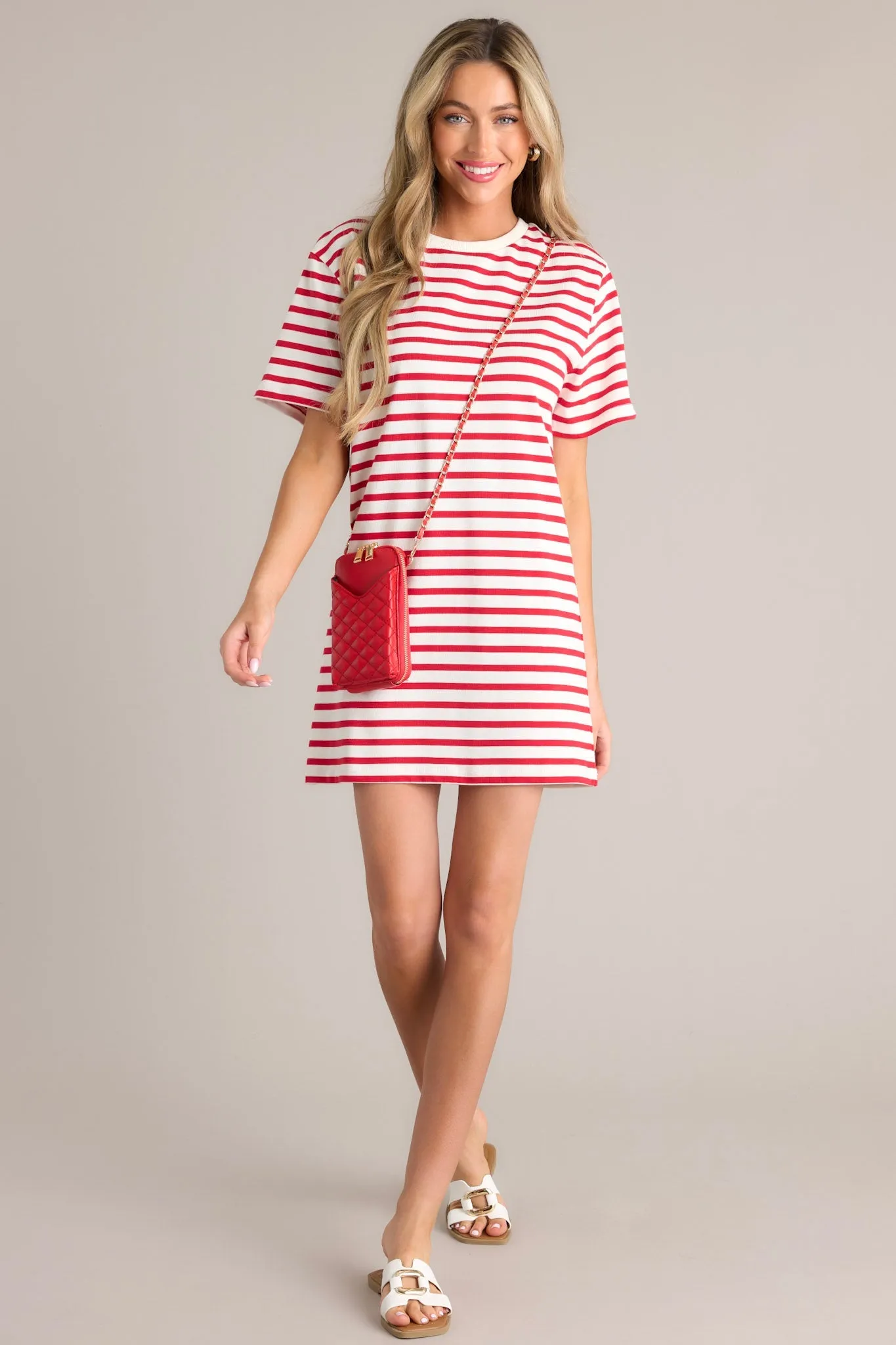 Authentic Moments Red Stripe T-Shirt Dress