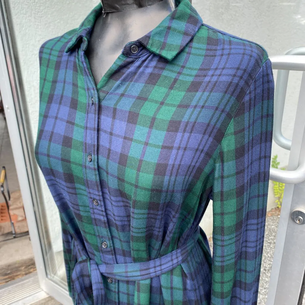 Banana Republic (outlet) plaid shirt dress 8