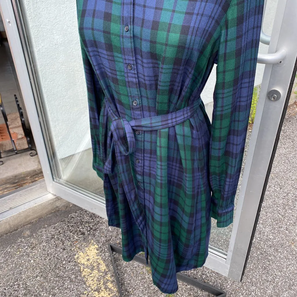 Banana Republic (outlet) plaid shirt dress 8