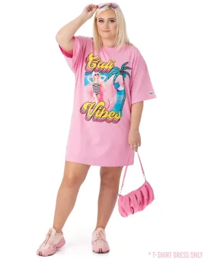 Barbie Cali Vibes Pink Oversized T-Shirt Dress