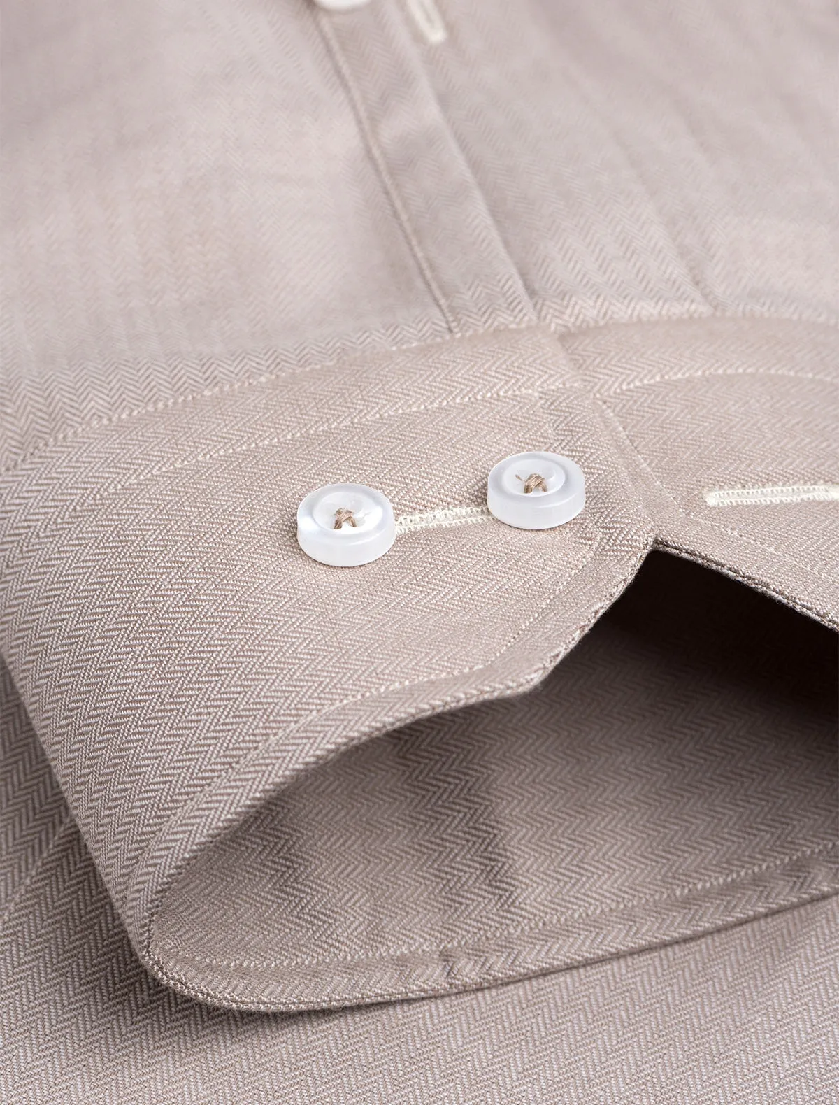 BEIGE HERRINGBONE SHIRT