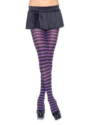 Black and Purple Striped Tights
