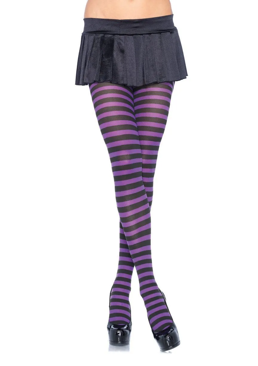 Black and Purple Striped Tights