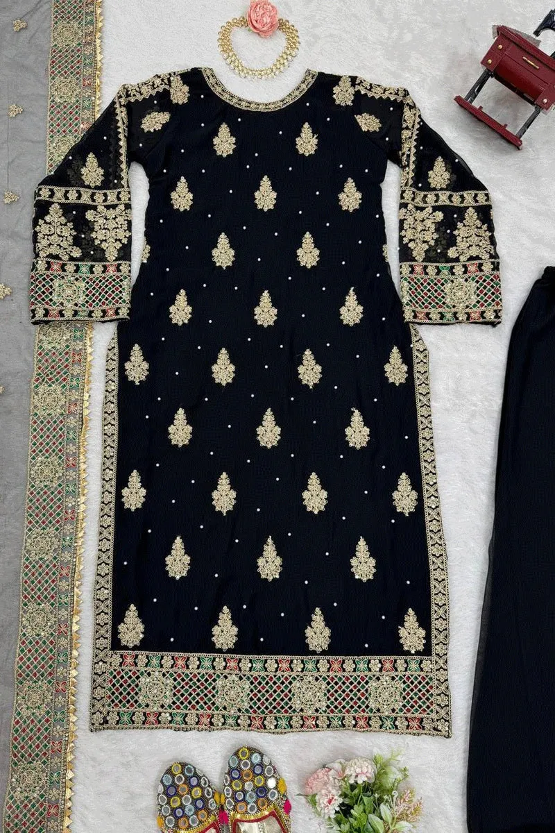 Black Color Sharara Suit For Sangeet Function