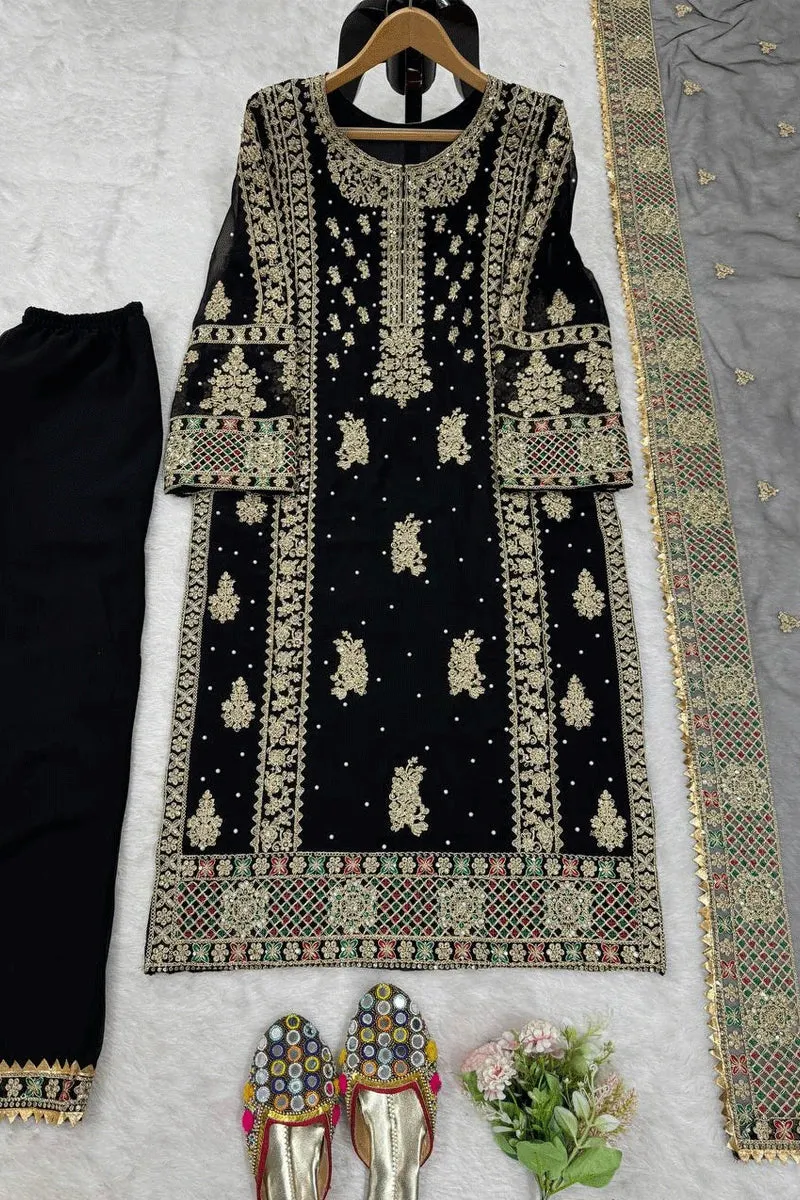 Black Color Sharara Suit For Sangeet Function