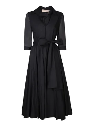 Black Cotton Shirt Dress