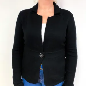 Black Empire Line Cashmere Collared Cardigan Large