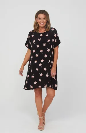 Black Print Clause Dress - Everly Dress