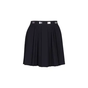 Black Small Twist-Lock Pleated Skirt