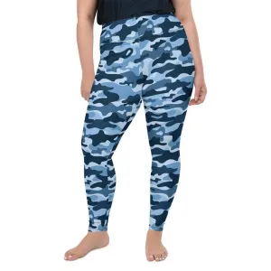Blue Camo Plus Size Leggings