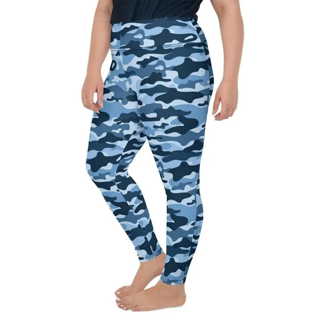 Blue Camo Plus Size Leggings