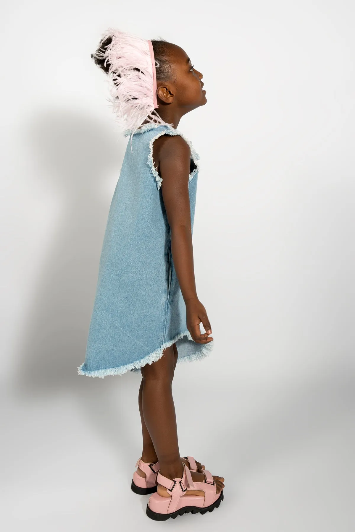 BLUE DENIM SLEEVELESS DRESS