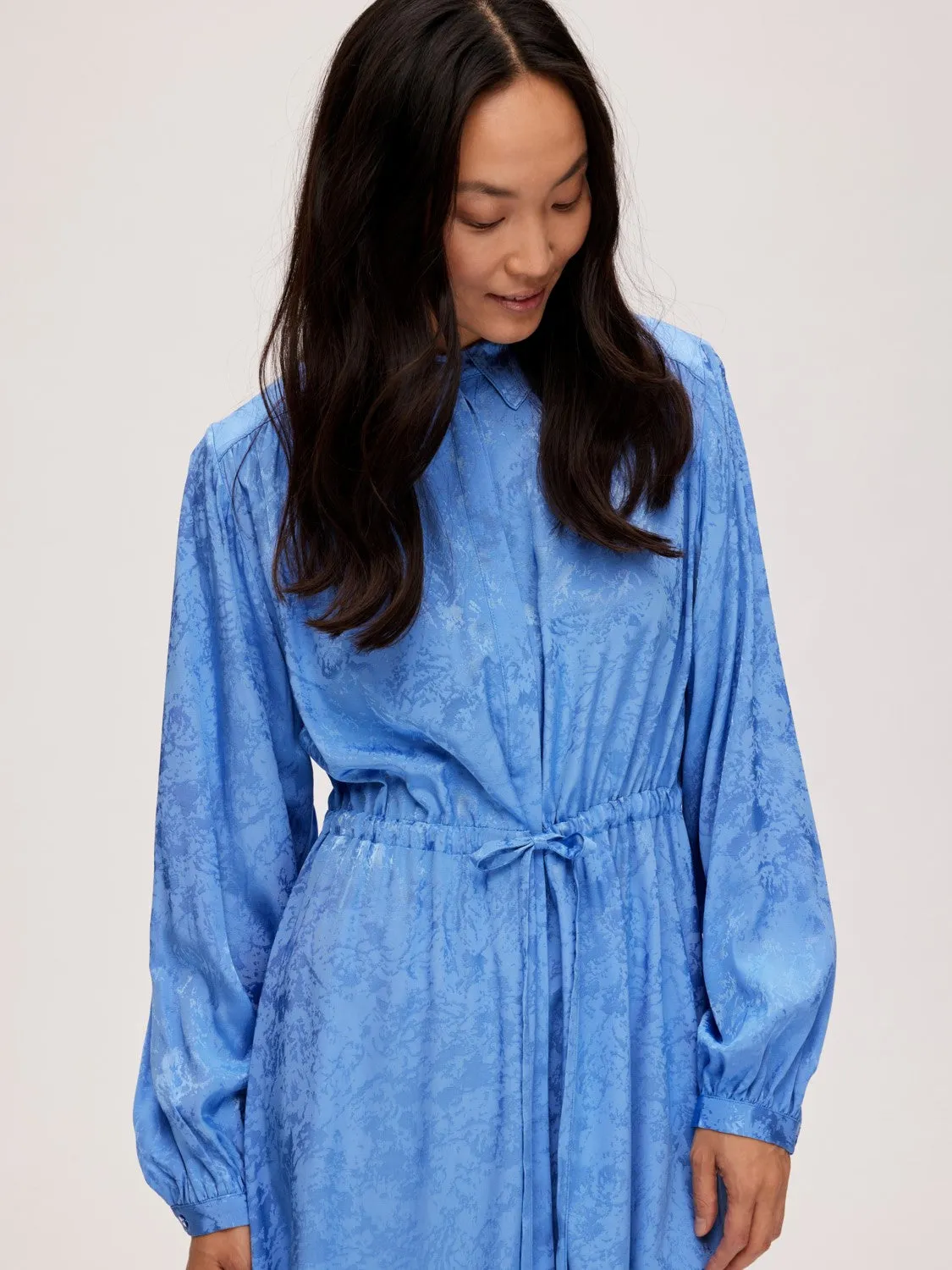 Blue Ls Short Shirt Dress - Ultramarine
