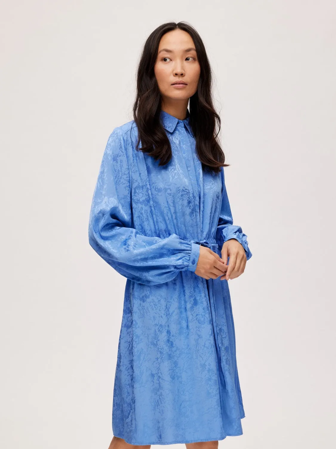 Blue Ls Short Shirt Dress - Ultramarine